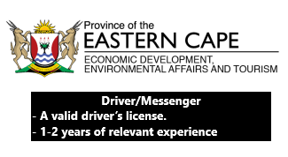 Driver/Messenger – Office of the MEC (Ref No: DEDEAT/2024/09/03)