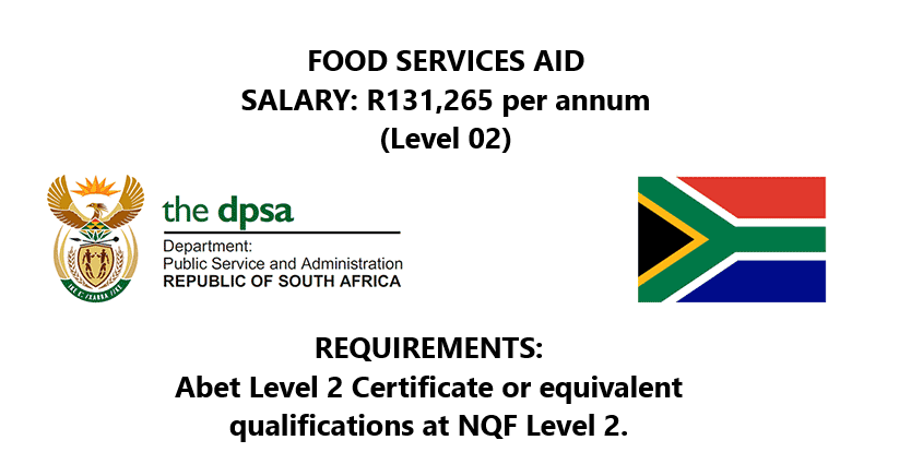 Food Services Aid Job Opportunities in the North West Province (Closing Date: 11 October 2024)